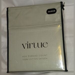 Virtue 400 TC 100% Cotton Sateen Queen Sheet Set - Sage Green
